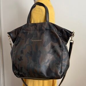 Beautiful Soft Leather Camouflage Tote Bag